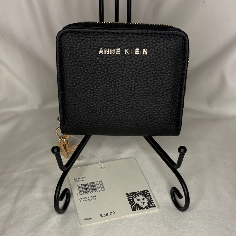 Anne Klein Black Zip Around Wallet - Picture 1 of 12